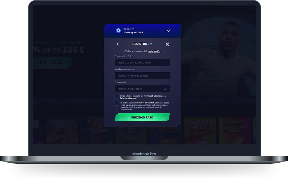 Sportaza Casino Registro de Cuenta Sportaza Casino formulario de registro para crear una cuenta